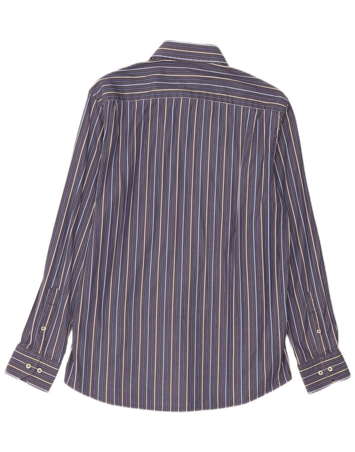 Camisa Massimo Dutti Hombre Talla 42 16 1/2 Grande Azul Marino Rayas