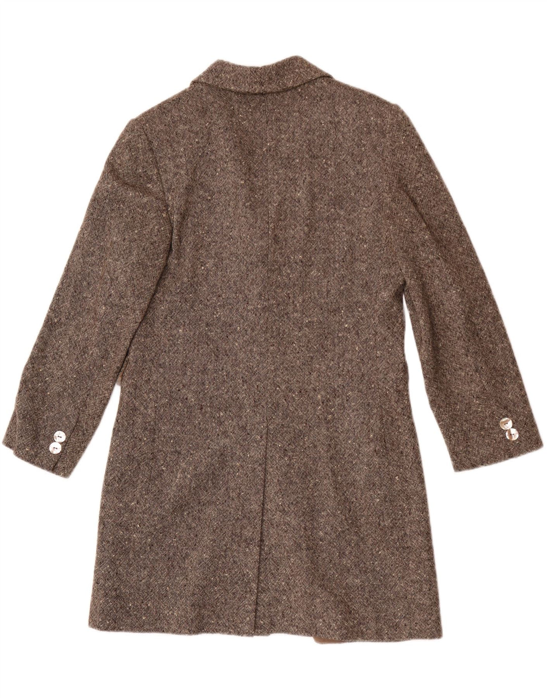 Vintage mujer abrigo Reino Unido 10 pequeña lana moteada beige