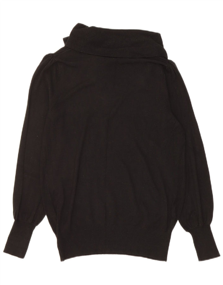 Marks & Spencer suéter con cuello vuelto para mujer, talla M, viscosa negra, Reino Unido 42