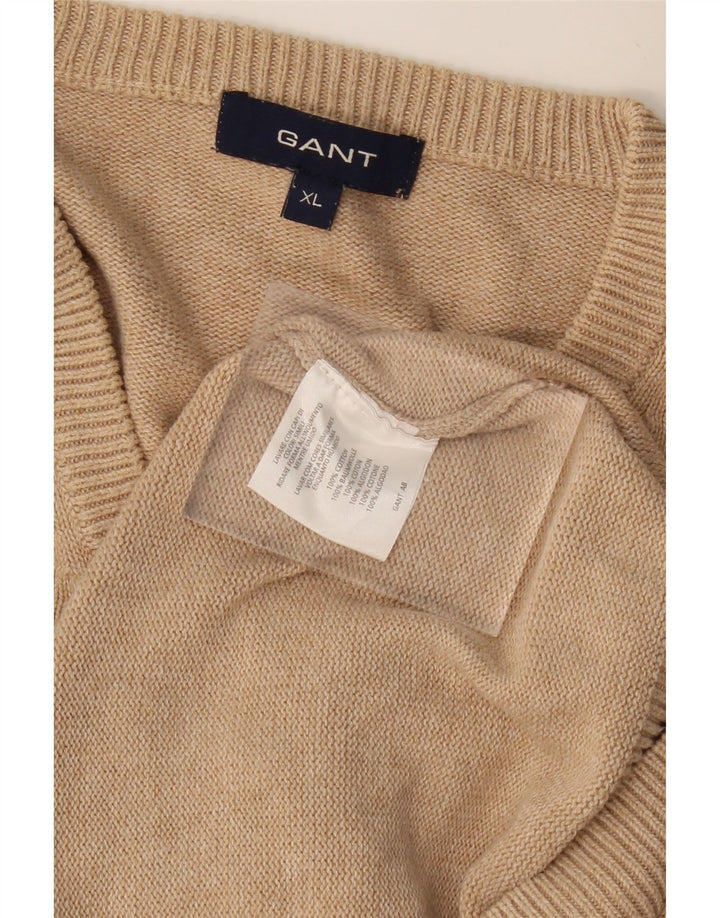 GANT Jersey con Cuello en V para Hombre XL Beige Algodón