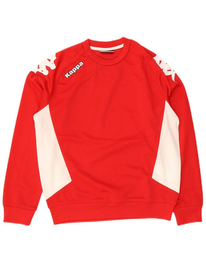 Kappa Boys Graphic Sudadera Jumper 11-12 años Rojo Colorblock Poliéster