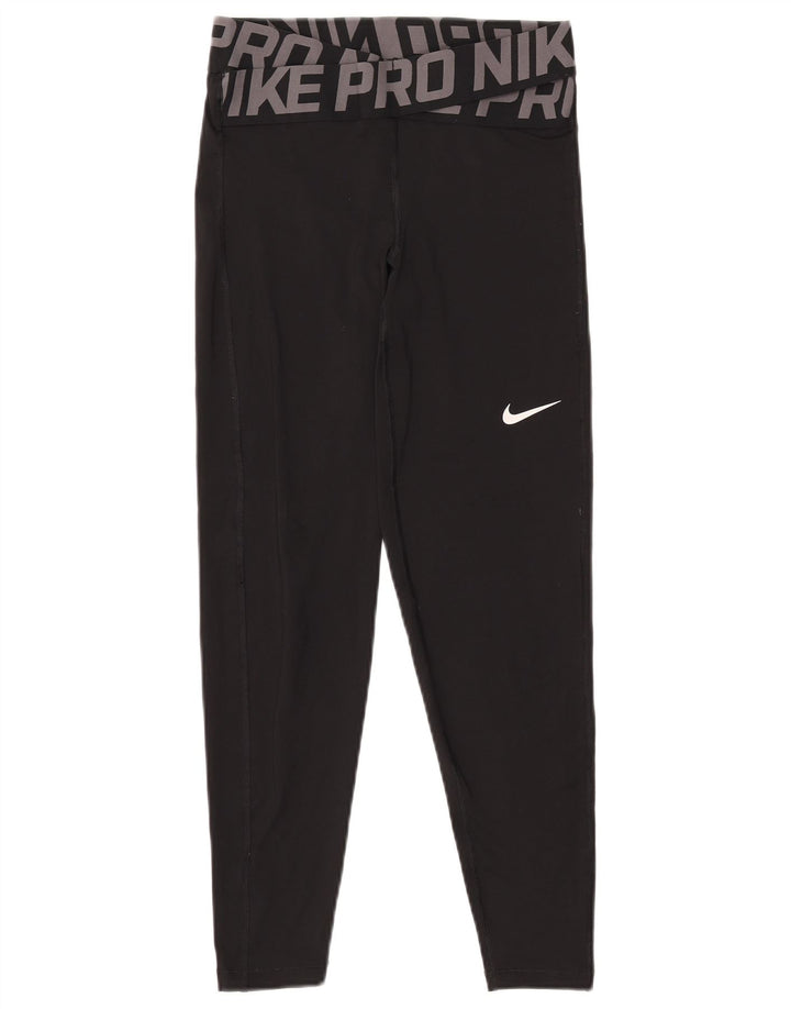 NIKE Leggings gráficos Dri Fit para mujer UK 10 Small Poliéster negro