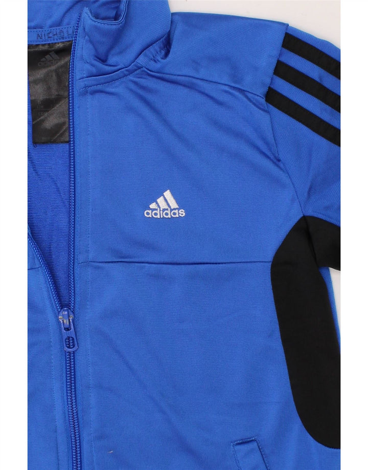 ADIDAS Boys Tracksuit Top Jacket 7-8 Years Blue Colourblock Polyester Vintage Adidas and Second-Hand Adidas from Messina Hembry 