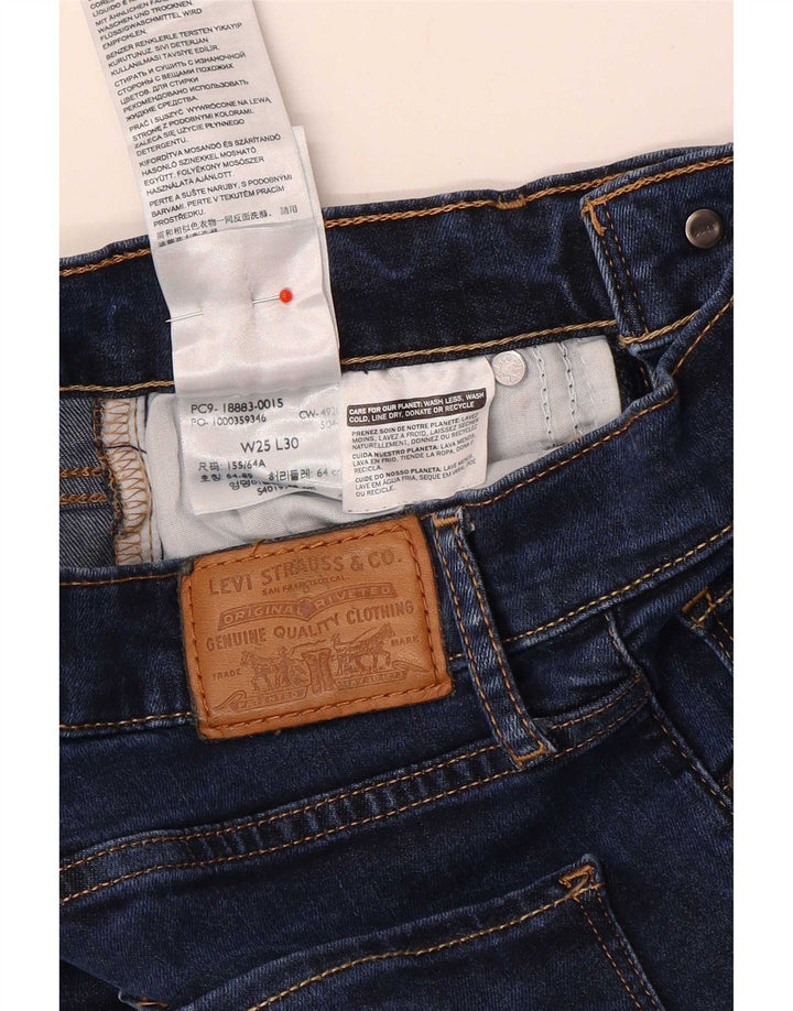 Levi's Vaqueros Rectos De Tiro Alto 724 Para Mujer W25 L30 Poliéster Azul Marino