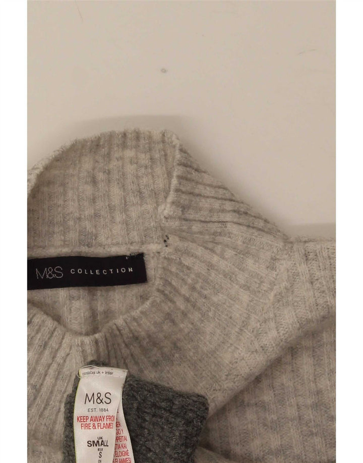 Marks & Spencer Suéter con Cuello Alto para Mujer UK 10 Small Grey