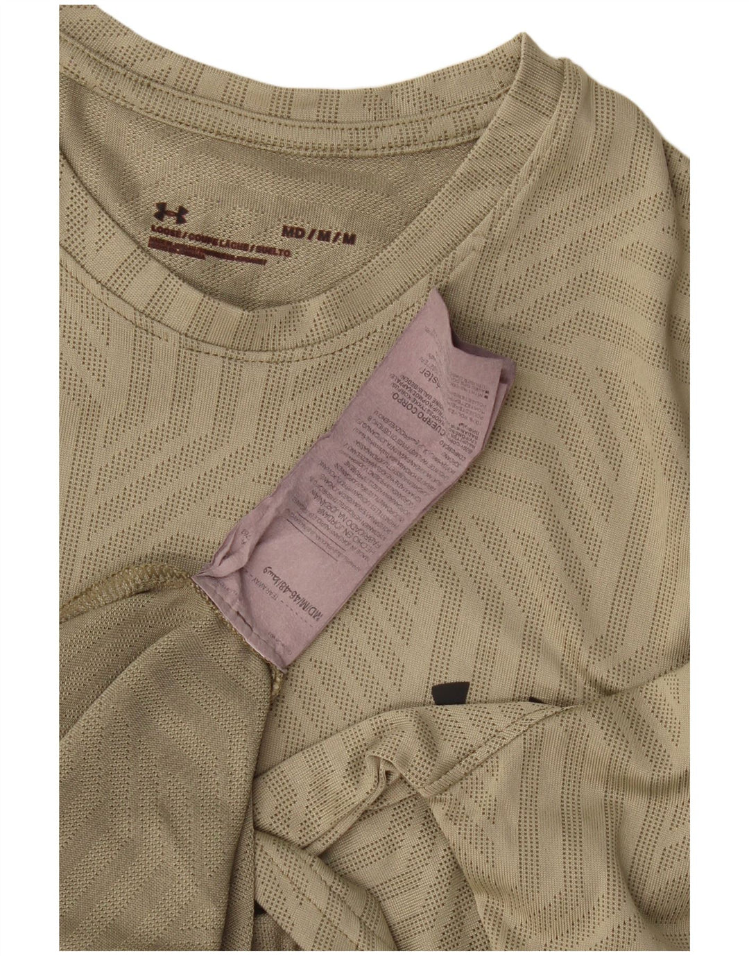 Camiseta Under Armour Hombre Top Medium Caqui Geométrico Poliéster