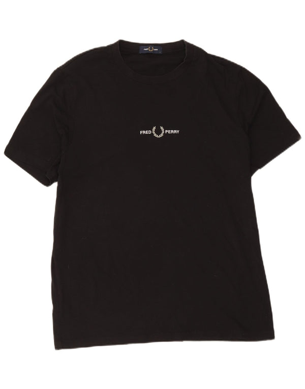 Fred Perry - Camiseta para hombre, talla grande, algodón negro