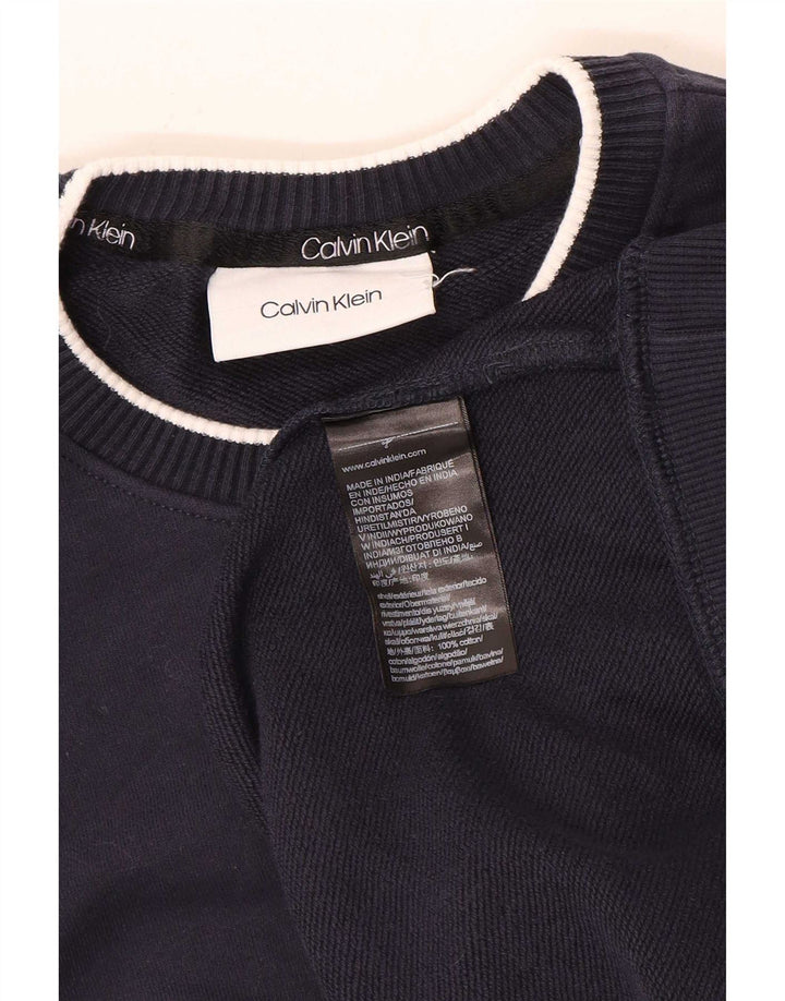 Calvin Klein Hombre Sudadera Jumper Medium Azul Marino Algodón