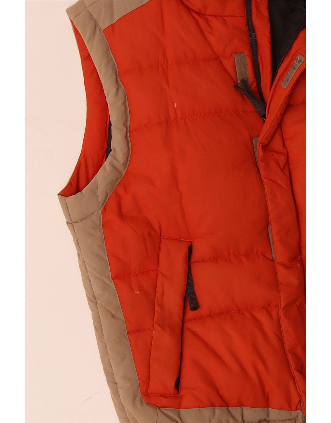 HELLY HANSEN Mens Padded Gilet UK 38 Medium Orange Colourblock Nylon