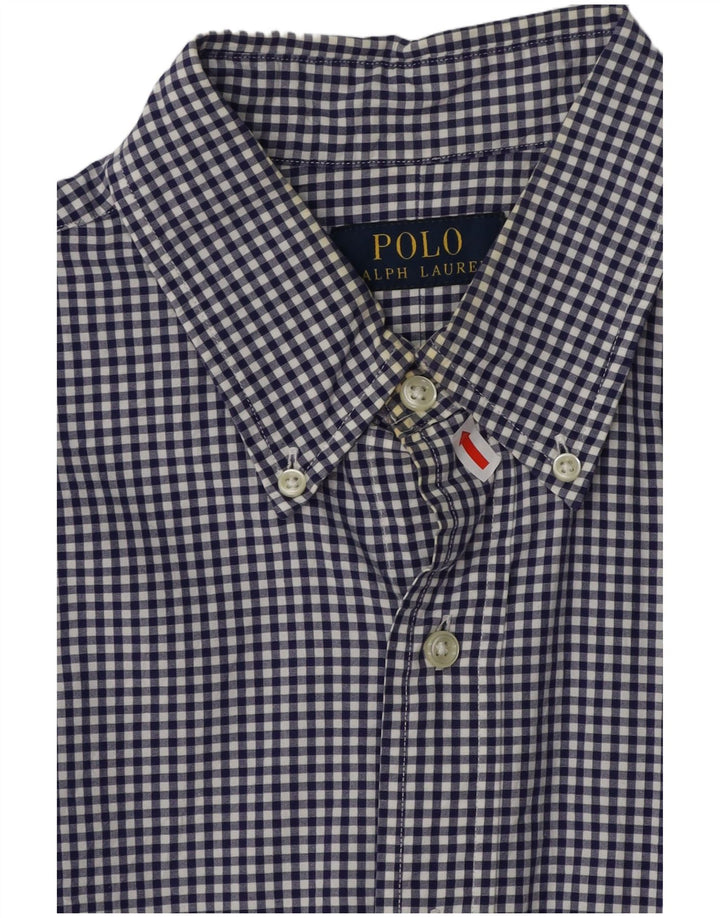 POLO RALPH LAUREN Camisa Hombre Algodón Vichy Azul Marino Mediano