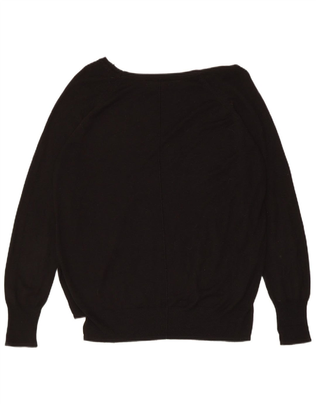 ZARA Jersey con cuello barco para mujer, talla 44, talla grande, sintético negro