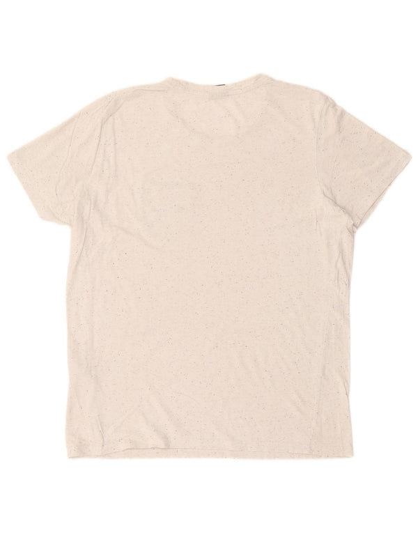 Jack & Jones - Camiseta para hombre, talla grande, algodón moteado blanco