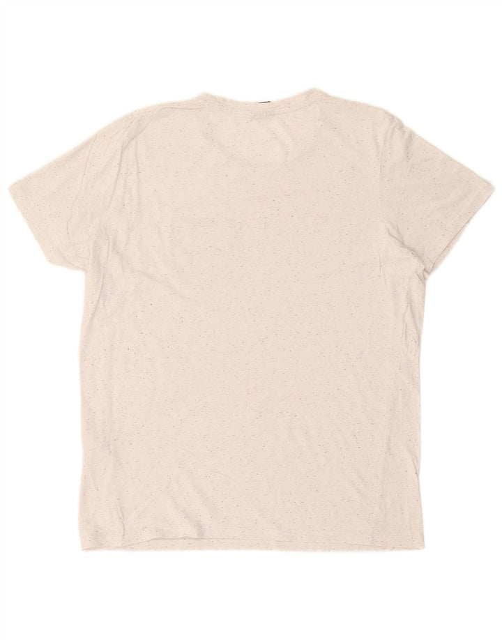 Jack & Jones - Camiseta para hombre, talla grande, algodón moteado blanco