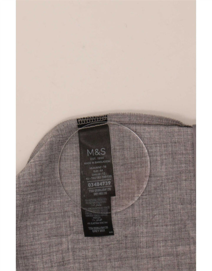 Marks & Spencer Chaqueta Blazer Abierta de Manga 3/4 para Mujer UK 46 Grande Gris