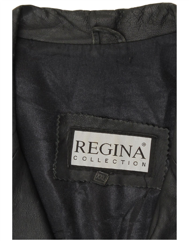 Chaqueta de cuero para hombre Regina UK 44 2XL Cuero negro