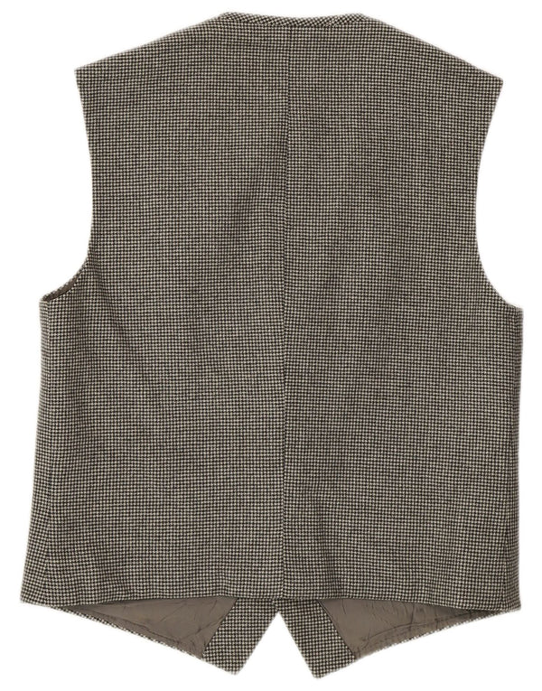 Chaleco vintage para hombre pequeño gris pata de gallo