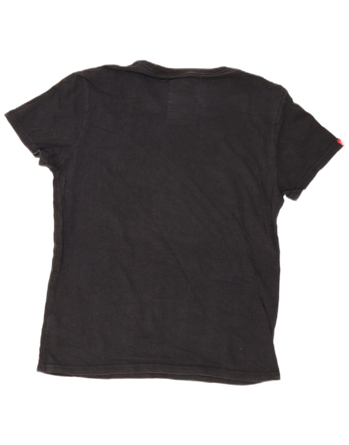 Superdry Camiseta gráfica para hombre Top grande de algodón negro