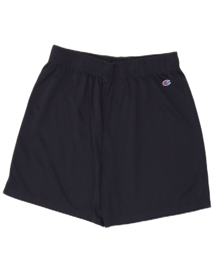 Champion Pantalones cortos deportivos para hombre, tamaño grande, poliéster azul marino
