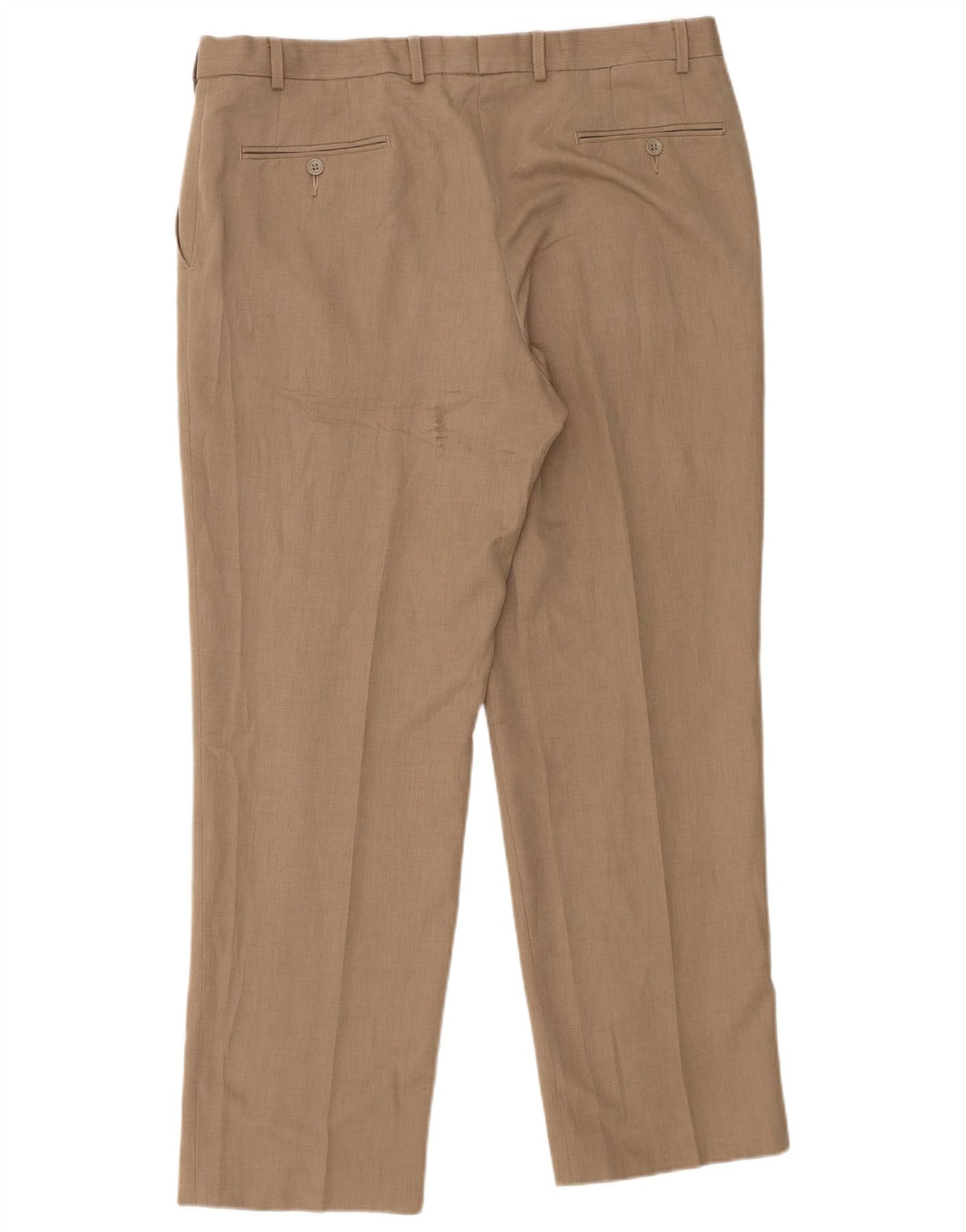 Marks & Spencer Pantalón de traje recto para hombre W38 L31 Poliéster beige