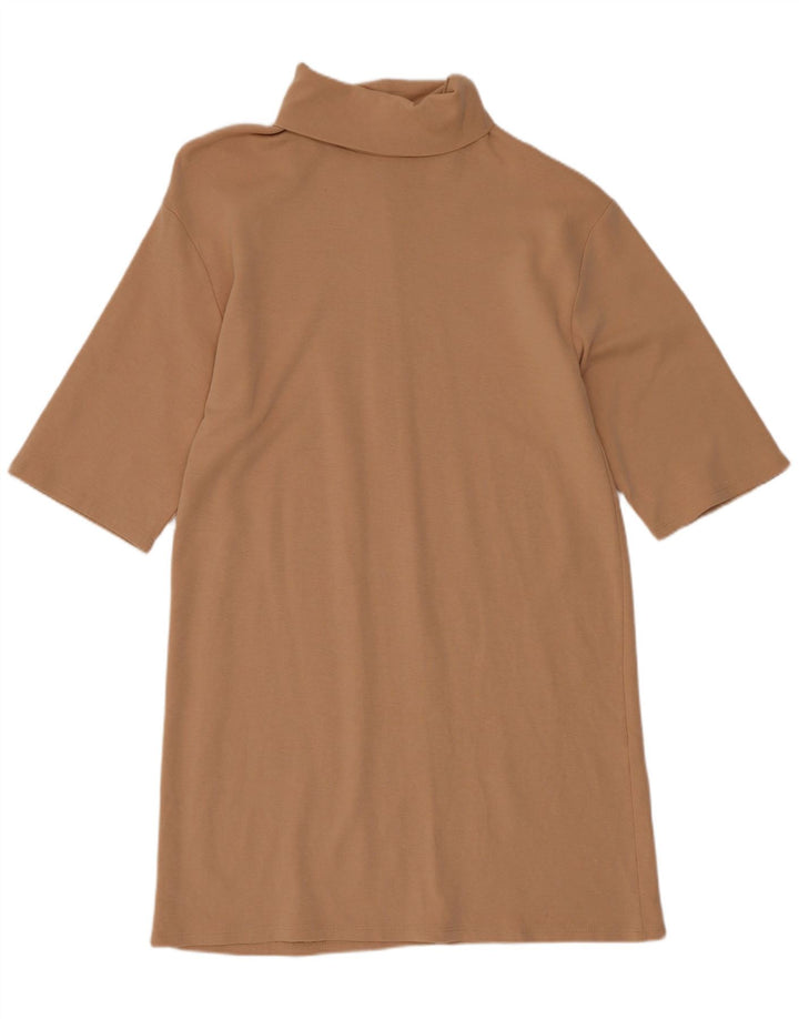 Zara Vestido recto de manga 1/2 para mujer UK 8 Small Beige
