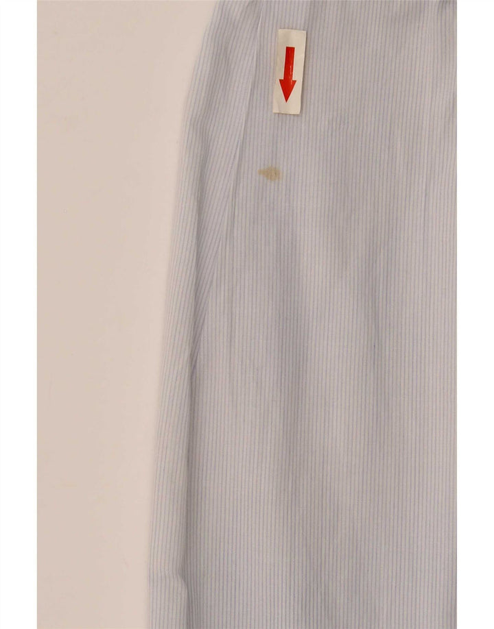 Zara Hombre Camisa Slim Fit Algodón Rayas Azul Medio