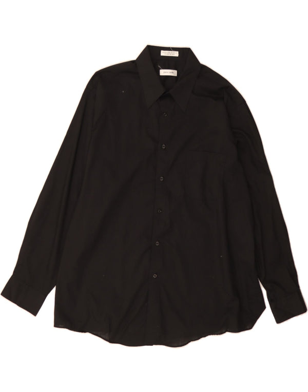 PIERRE CARDIN Mens Shirt Size 17 17 1/2 XL Black Polyester