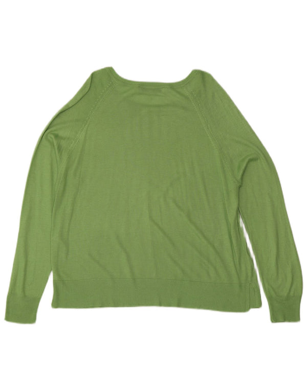 Zara - Jersey con cuello barco para mujer, talla 40, viscosa verde medio