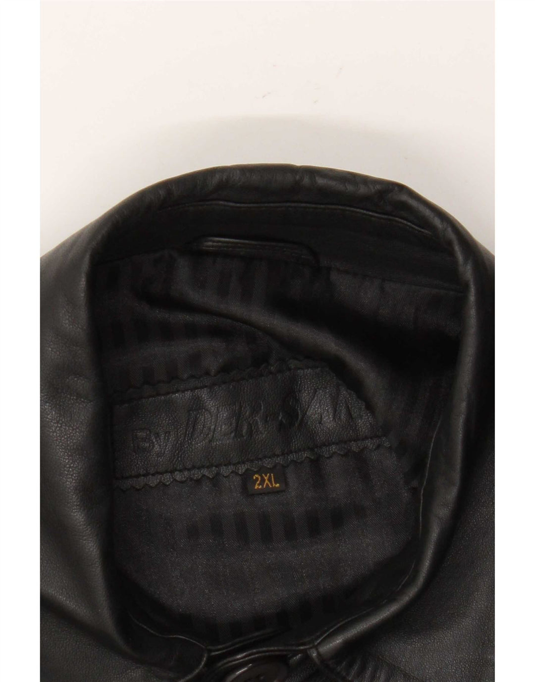 Vintage chaqueta de cuero para hombre Reino Unido 44 2XL cuero negro