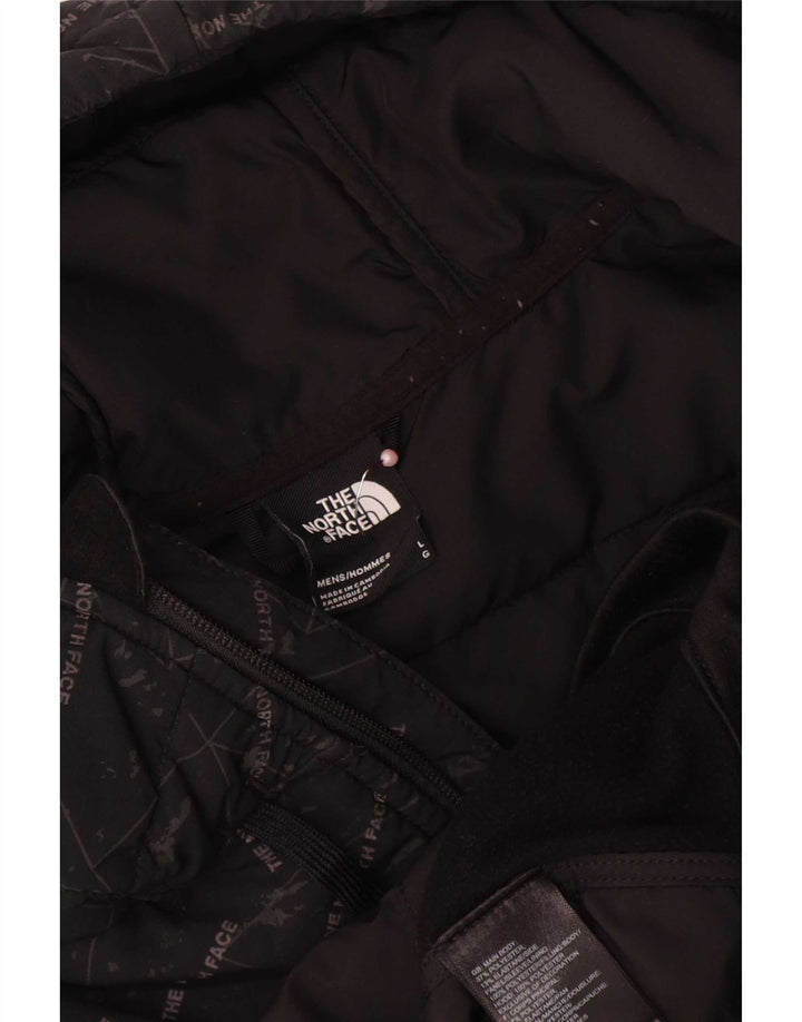The North Face Chaqueta de chándal acolchada con gráfico para hombre, talla grande, negra