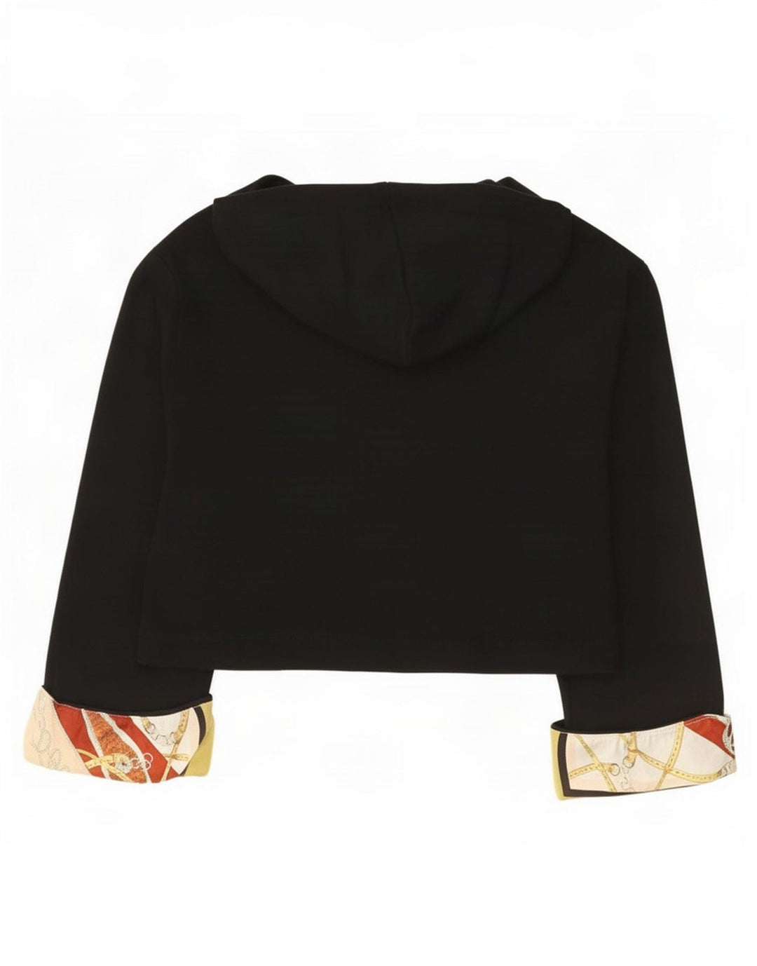 Zara Mujer Crop Abstract Pattern Sudadera con capucha de gran tamaño UK 10 Small Black