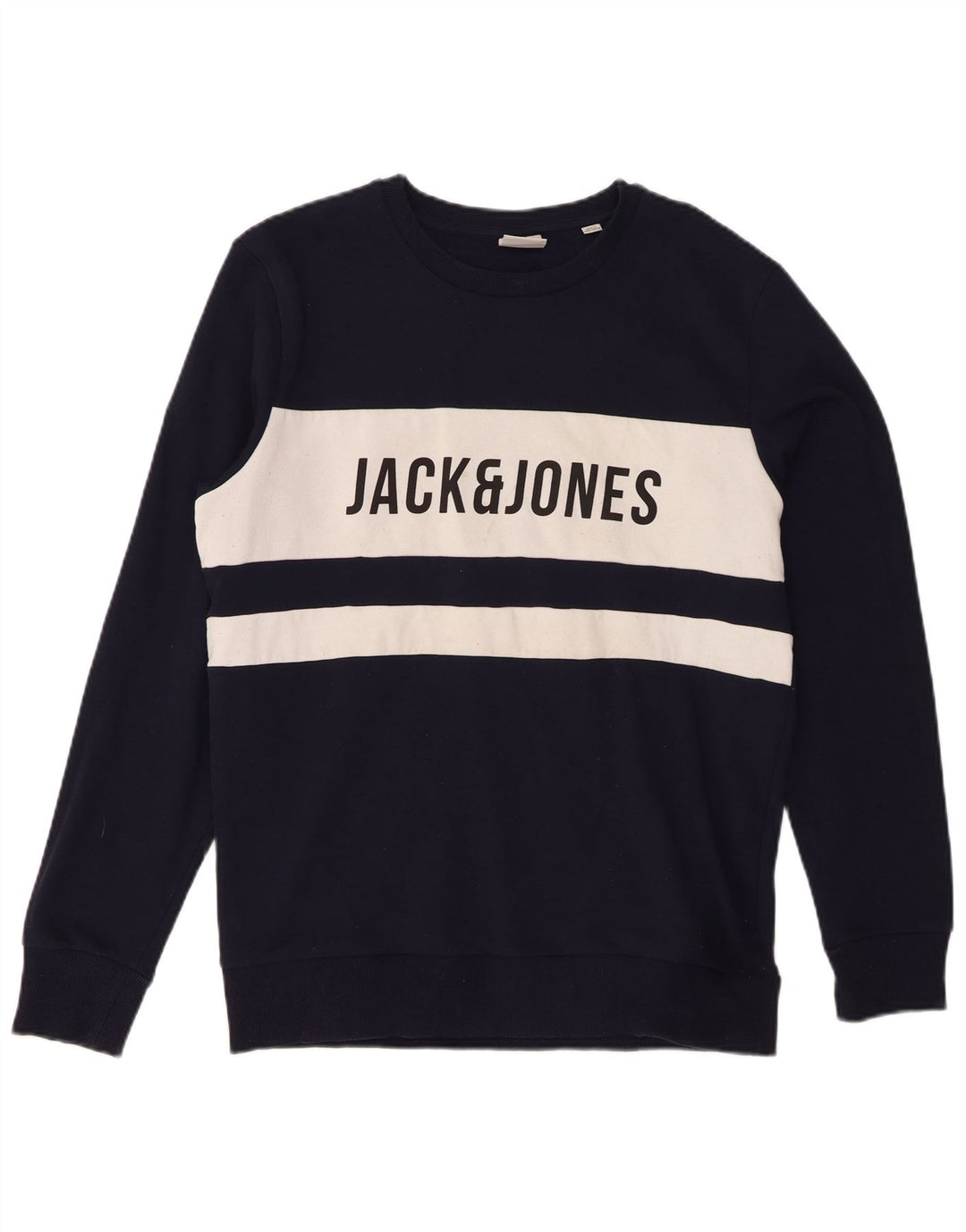 Jack & Jones Hombre Sudadera Gráfica Jumper Large Azul Marino Colorblock