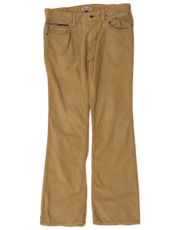 Tommy Hilfiger Pantalones de pana con corte de bota para hombre W32 L32 Algodón beige