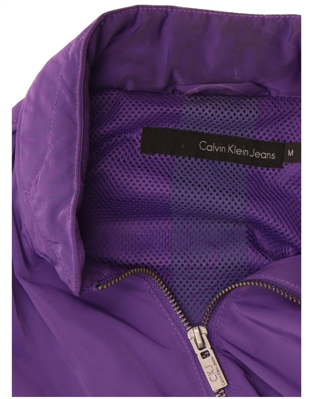 Calvin Klein Jeans - Chaqueta bomber gráfica para mujer, talla 40, color morado mediano