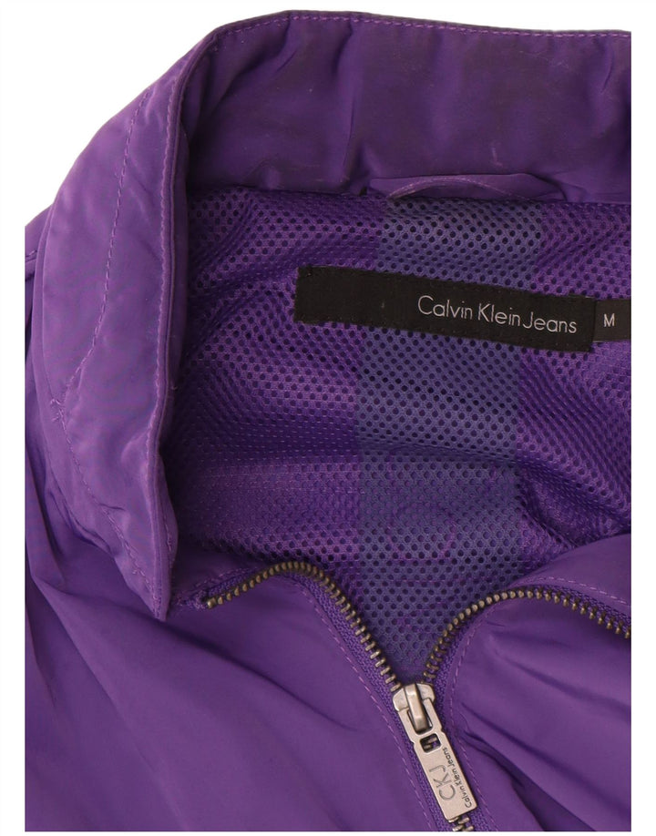 Calvin Klein Jeans - Chaqueta bomber gráfica para mujer, talla 40, color morado mediano