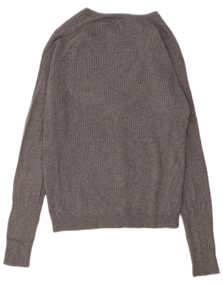 Zara Hombre Jersey Cárdigan Viscosa Gris Medio