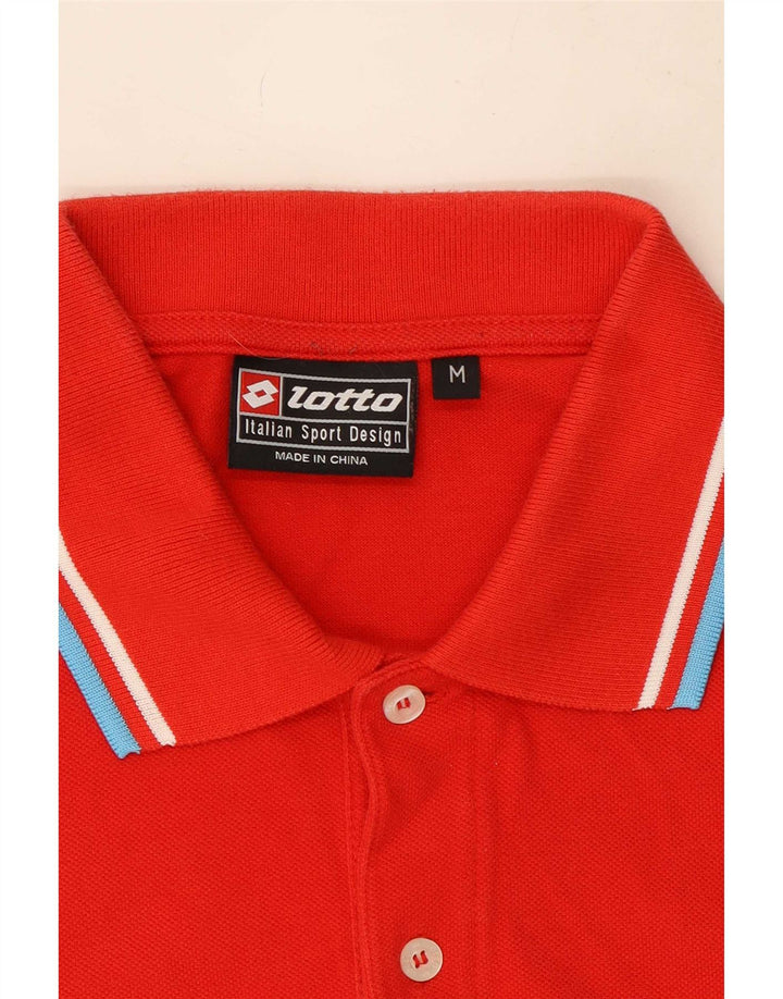 Polo Lotto Hombre Mediano Rayas Rojas