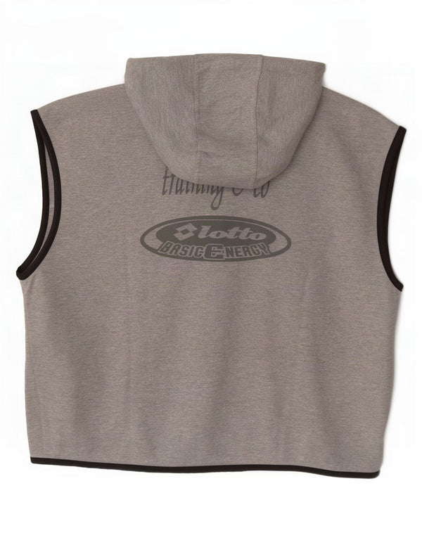 Lotto Chaqueta de chándal sin mangas con capucha para hombre UK 42/44 XL Gris
