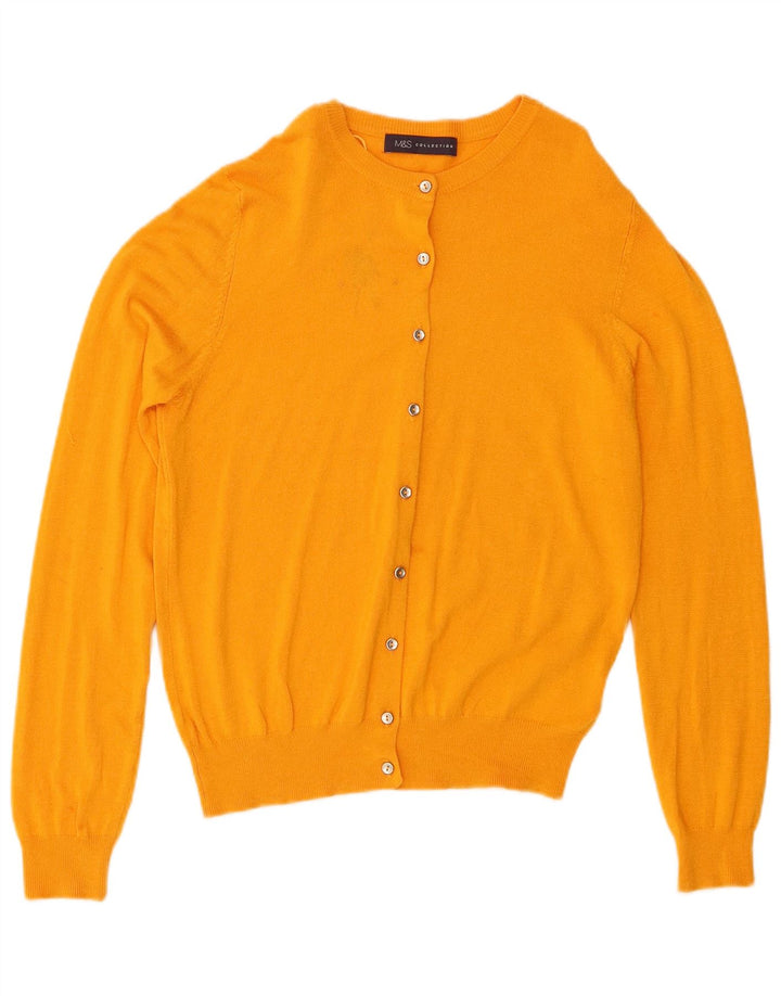 Marks & Spencer - Cárdigan de ajuste regular para mujer, talla 40, color amarillo mediano
