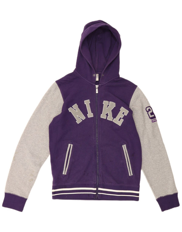 Nike Sudadera con capucha y cremallera gráfica para hombre, talla pequeña, color morado, algodón
