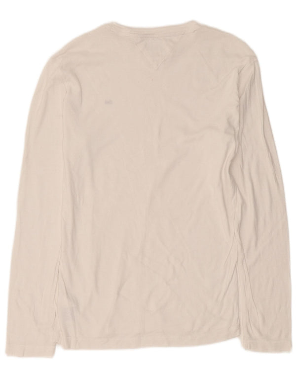 Tommy Hilfiger Camiseta de manga larga para hombre de algodón blanco grande