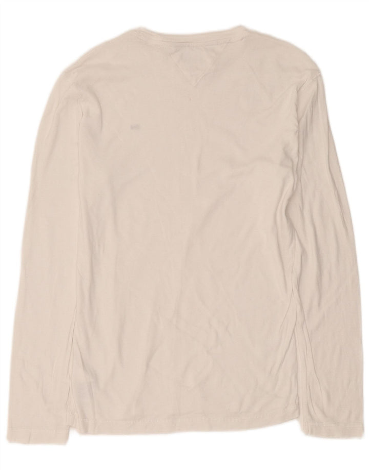Tommy Hilfiger Camiseta de manga larga para hombre de algodón blanco grande