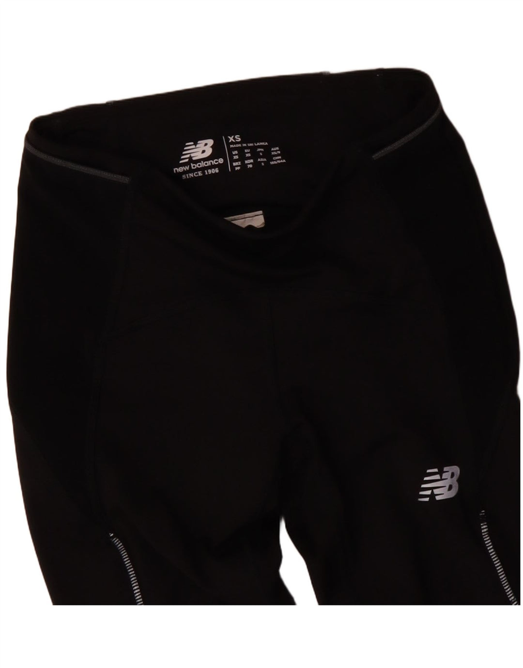 NEW BALANCE Leggings cortos con estampado gráfico para mujer UK 4 XS Negro