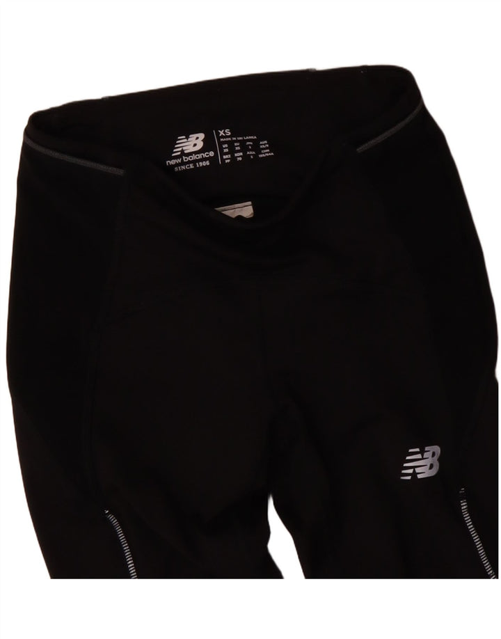 NEW BALANCE Leggings cortos con estampado gráfico para mujer UK 4 XS Negro