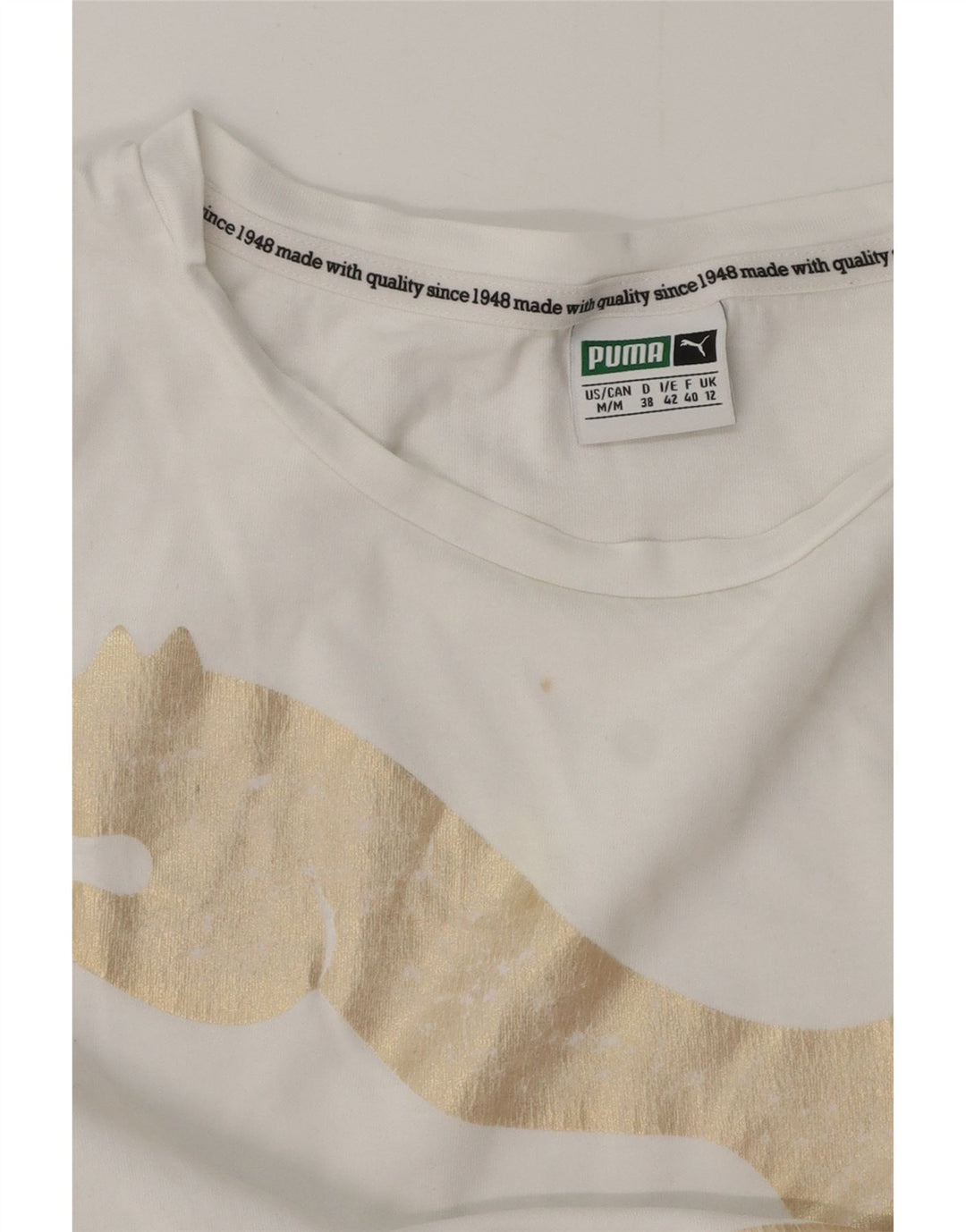 PUMA Camiseta gráfica para mujer Top UK 12 Medium White