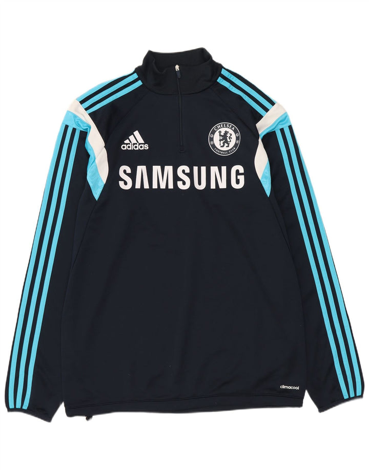 Adidas Mens Chelsea FC Graphic Pullover Chándal Top Medio Azul Marino