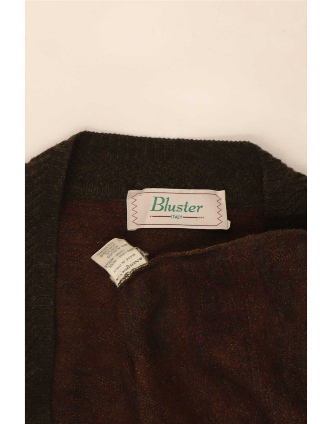 Bluster Suéter Cárdigan Para Hombre Grande Caqui Lana Fair Isle