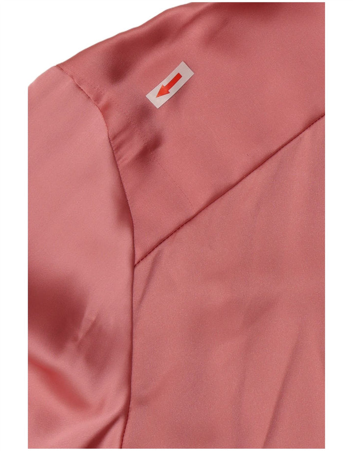 Zara Mujer Blusa Camisa Extragrande UK 44 Poliéster Rosa Medio