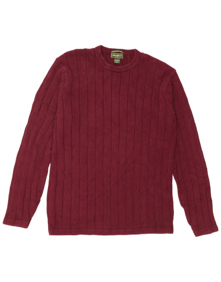 Eddie Bauer Jersey alto con cuello redondo para hombre de algodón burdeos medio