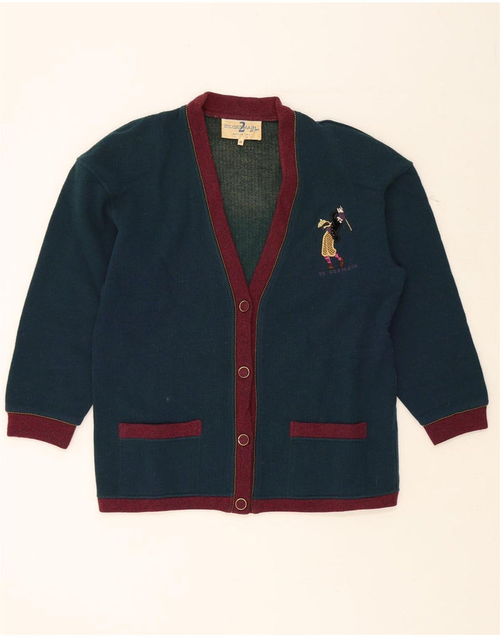 ST. GERMAIN Womens Oversized Cardigan Sweater IT 46 Large Blue Wool Vintage St. Germain and Second-Hand St. Germain from Messina Hembry 