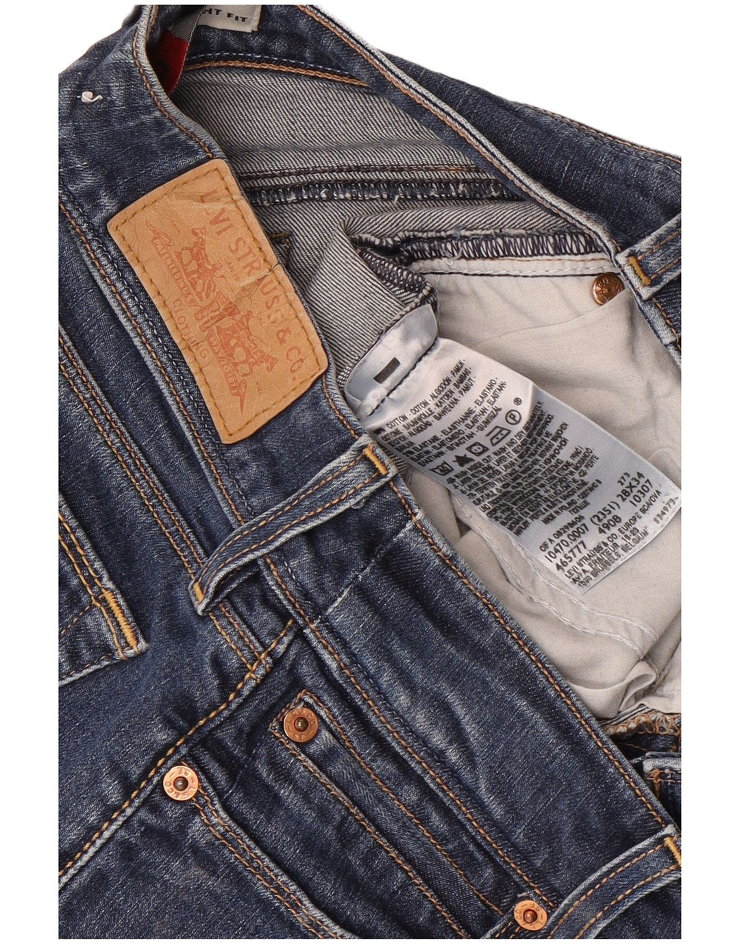 Vaqueros Levi's Mujer 470 Rectos W28 L34 Algodón Azul